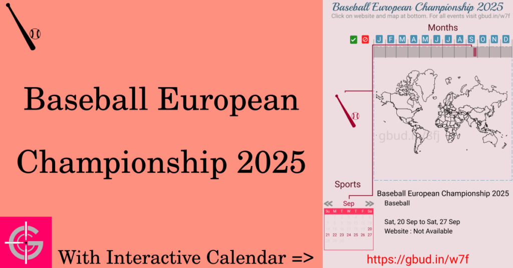 Sport event in 2025, Baseball European Championship 2025