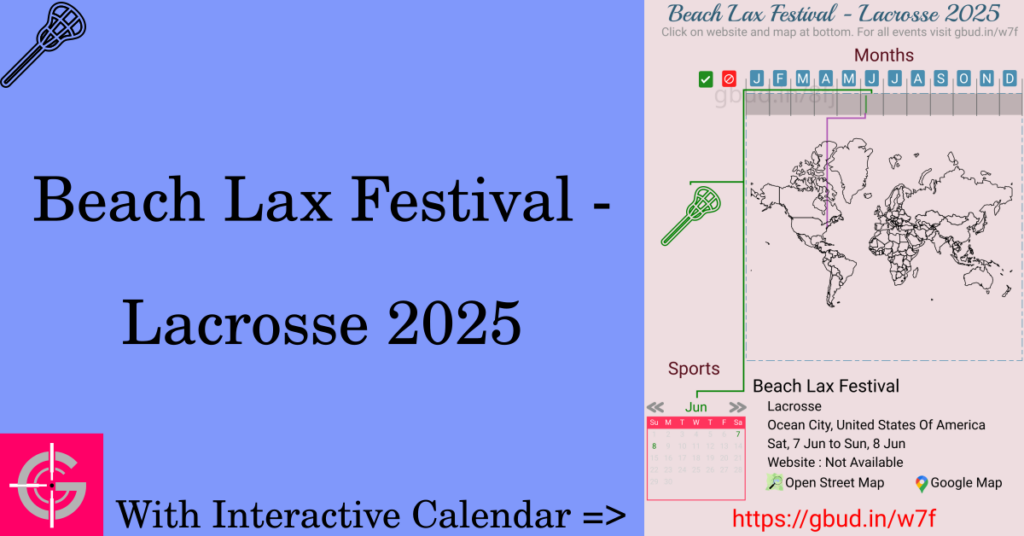 Sport event in 2025, Beach Lax Festival - Lacrosse 2025