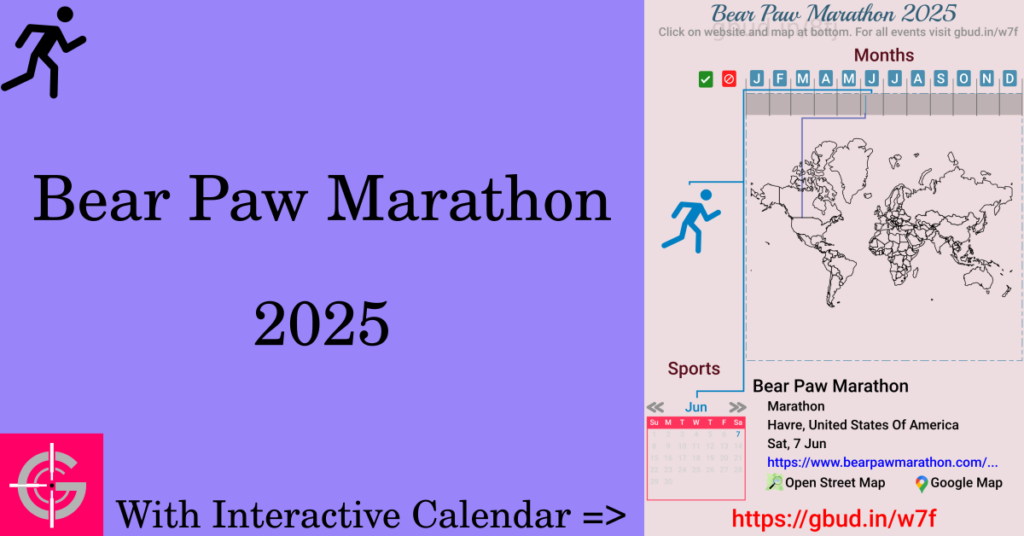 Sport event in 2025, Bear Paw Marathon 2025