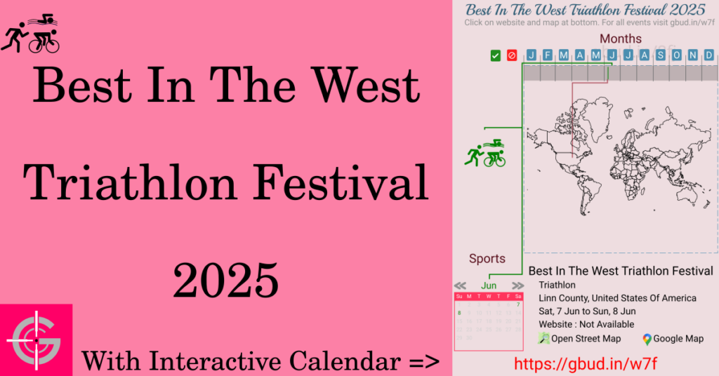 Sport event in 2025, Best In The West Triathlon Festival 2025