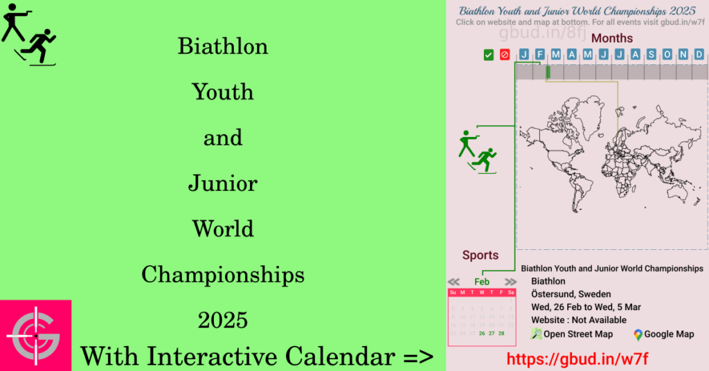 Sport event in 2025, Biathlon Youth and Junior World Championships 2025