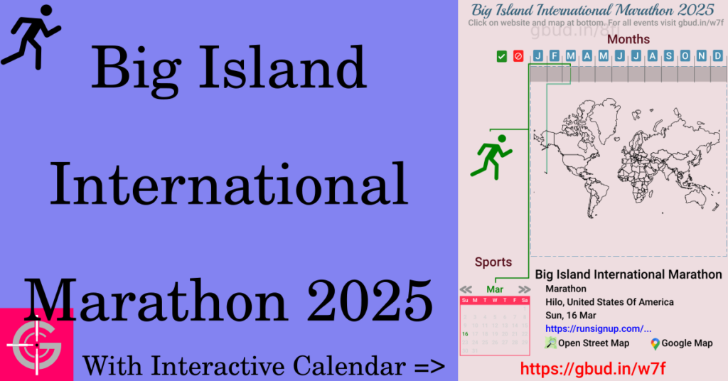 Sport event in 2025, Big Island International Marathon 2025