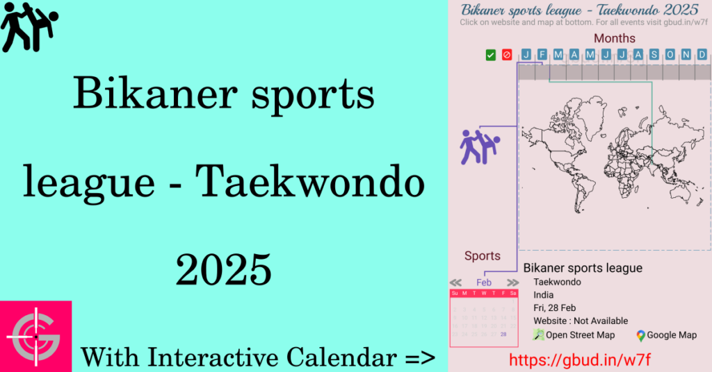 Sport event in 2025, Bikaner sports league - Taekwondo 2025