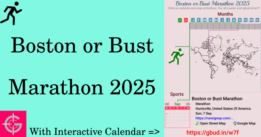 Sport event in 2025, Boston or Bust Marathon 2025