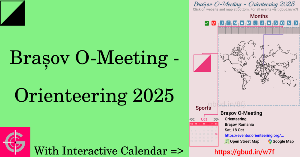 Sport event in 2025, Brașov O-Meeting - Orienteering 2025