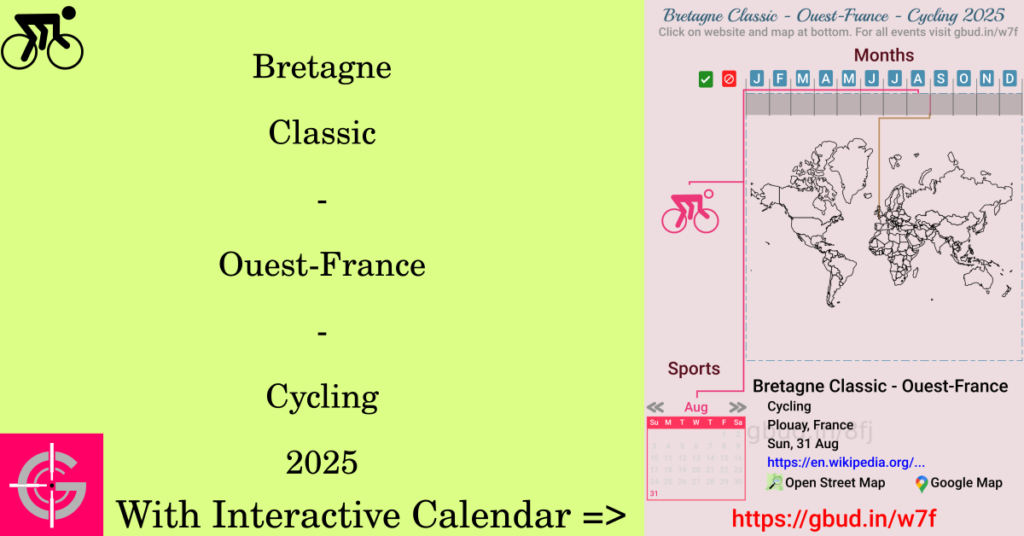 Sport event in 2025, Bretagne Classic - Ouest-France - Cycling 2025