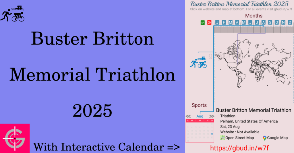 Sport event in 2025, Buster Britton Memorial Triathlon 2025