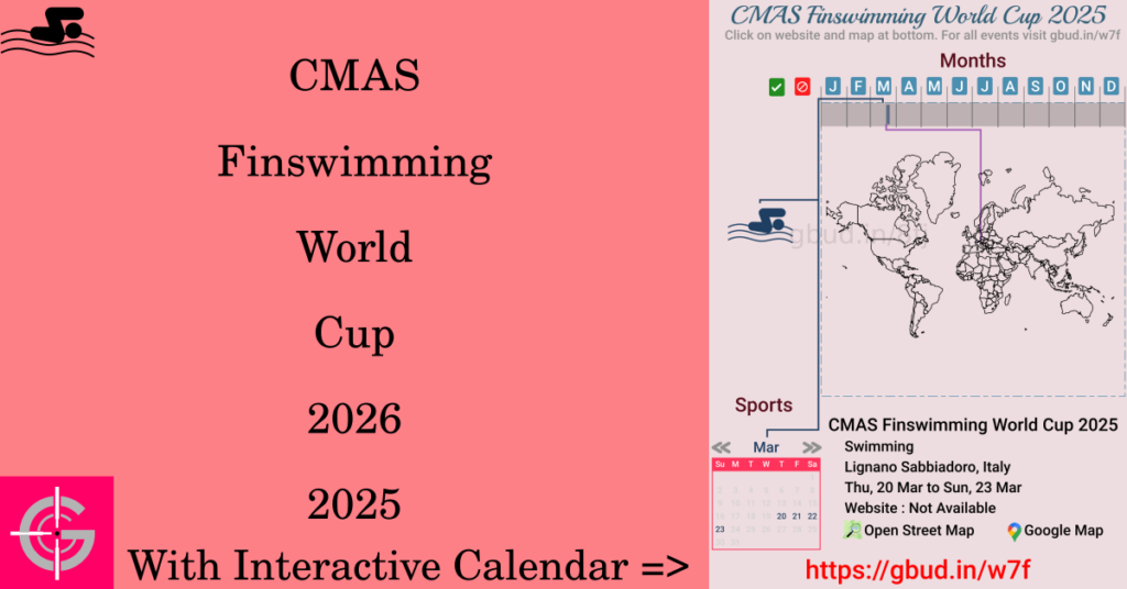 Sport event in 2025, CMAS Finswimming World Cup 2026 2025