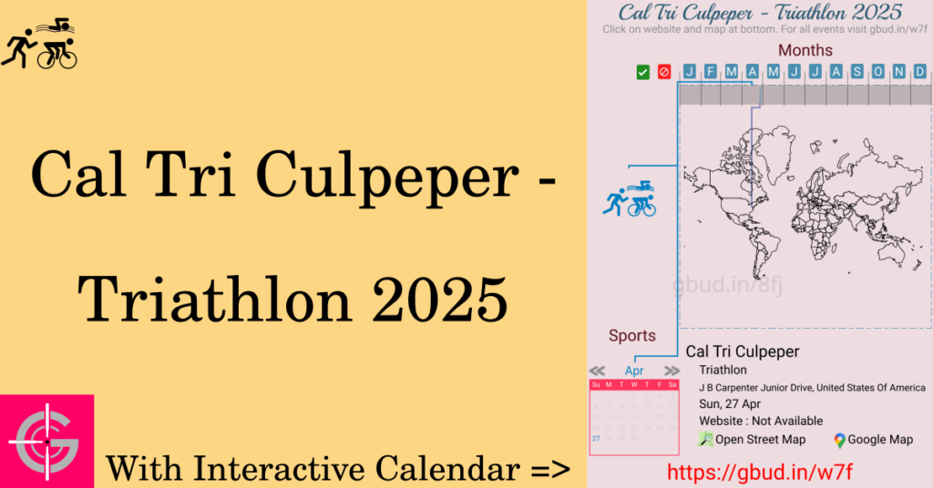 Sport event in 2025, Cal Tri Culpeper - Triathlon 2025