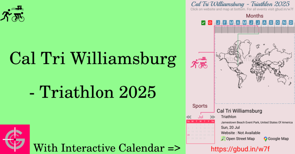 Sport event in 2025, Cal Tri Williamsburg - Triathlon 2025