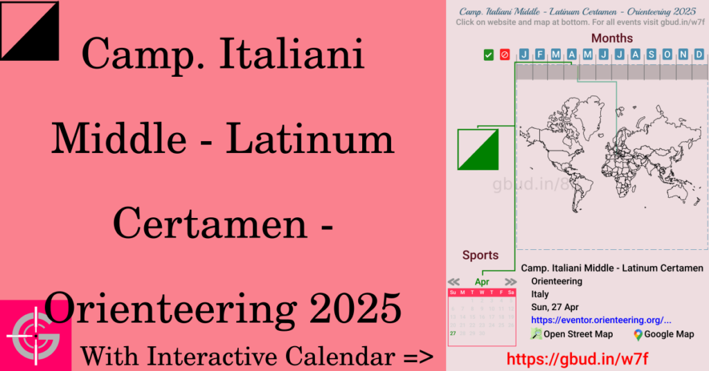 Sport event in 2025, Camp. Italiani Middle - Latinum Certamen - Orienteering 2025