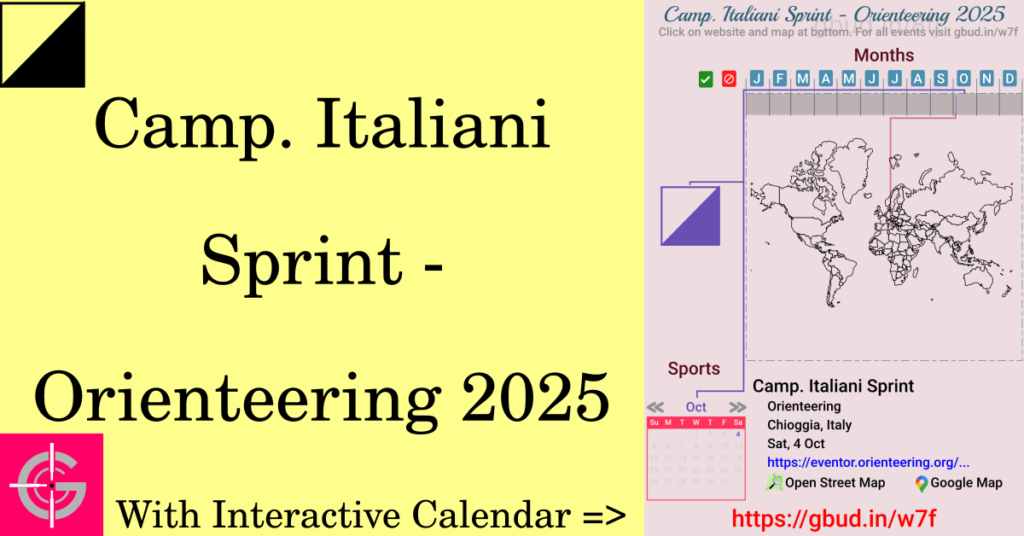 Sport event in 2025, Camp. Italiani Sprint - Orienteering 2025