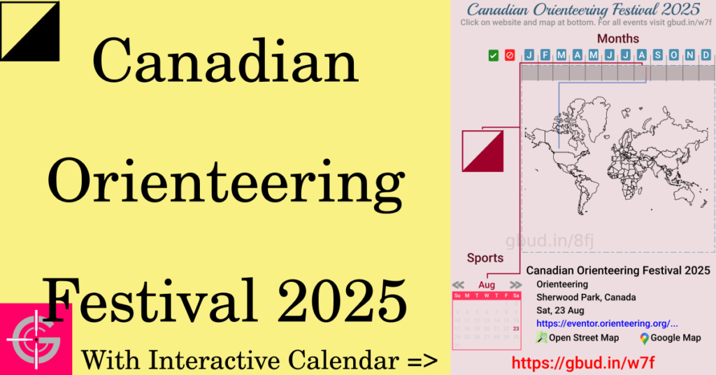 Sport event in 2025, Canadian Orienteering Festival 2025