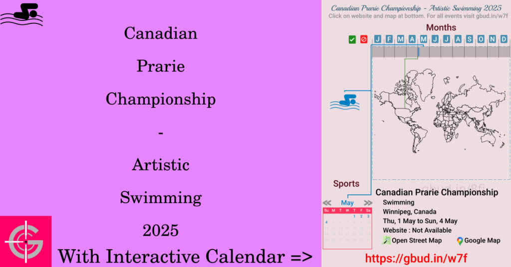 Sport event in 2025, Canadian Prarie Championship - Artistic Swimming 2025