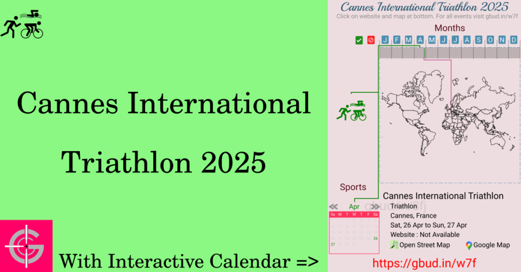 Sport event in 2025, Cannes International Triathlon 2025