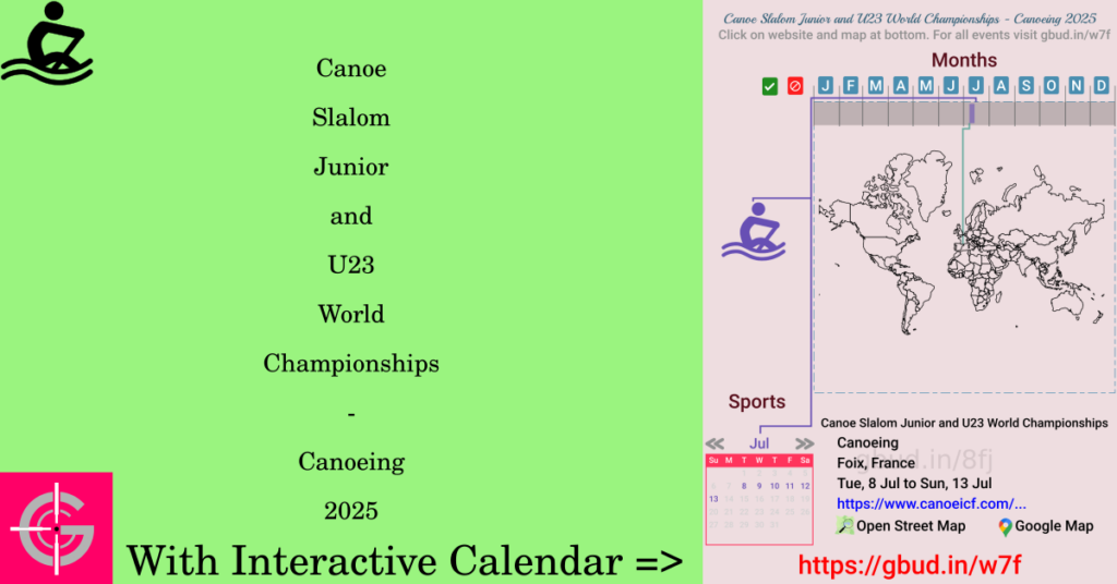 Sport event in 2025, Canoe Slalom Junior and U23 World Championships - Canoeing 2025