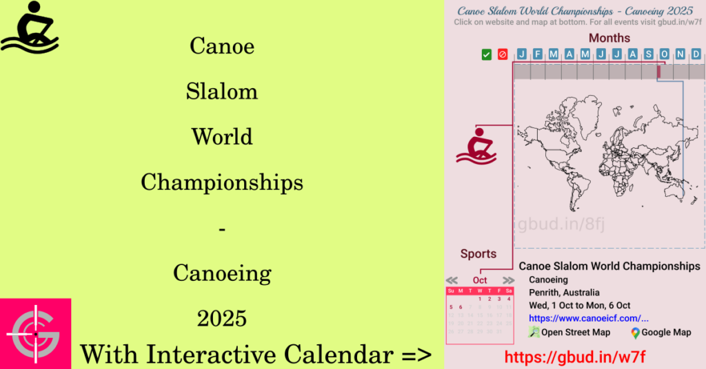 Sport event in 2025, Canoe Slalom World Championships - Canoeing 2025