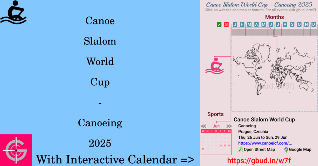 Sport event in 2025, Canoe Slalom World Cup - Canoeing 2025