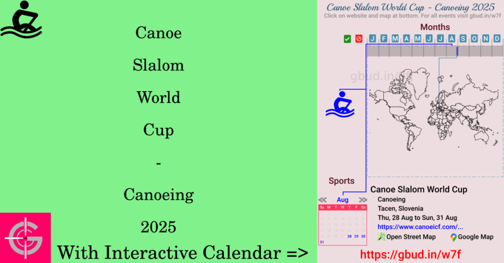 Sport event in 2025, Canoe Slalom World Cup - Canoeing 2025