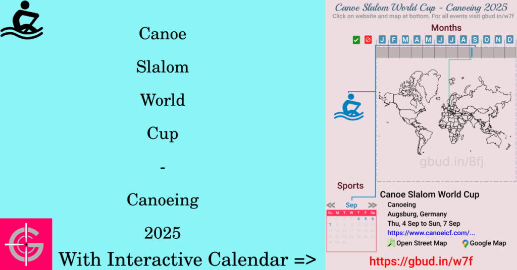 Sport event in 2025, Canoe Slalom World Cup - Canoeing 2025