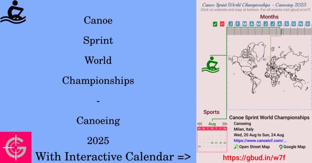 Sport event in 2025, Canoe Sprint World Championships - Canoeing 2025