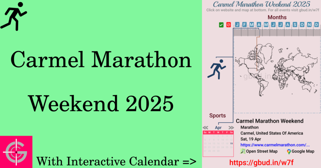 Sport event in 2025, Carmel Marathon Weekend 2025