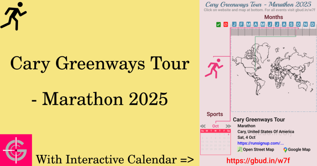 Sport event in 2025, Cary Greenways Tour - Marathon 2025