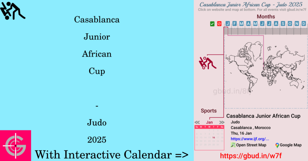 Sport event in 2025, Casablanca Junior African Cup - Judo 2025