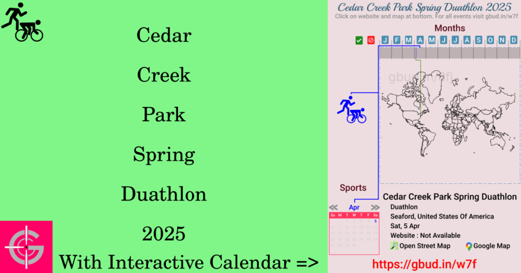 Sport event in 2025, Cedar Creek Park Spring Duathlon 2025