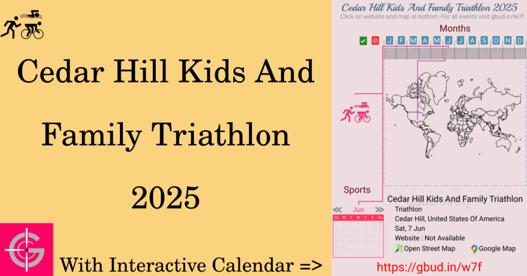 Sport event in 2025, Cedar Hill Kids And Family Triathlon 2025