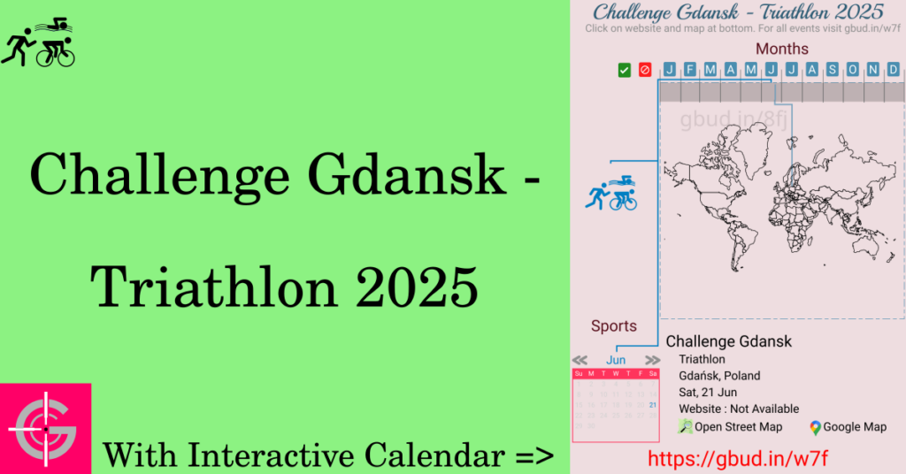 Sport event in 2025, Challenge Gdansk - Triathlon 2025