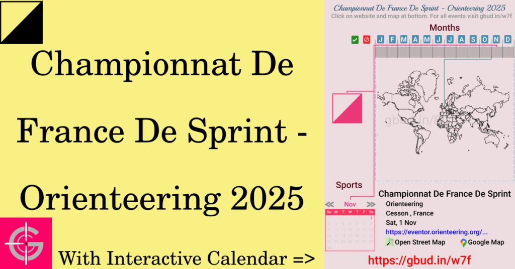 Sport event in 2025, Championnat De France De Sprint - Orienteering 2025