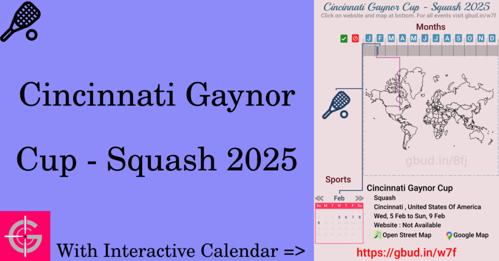 Sport event in 2025, Cincinnati Gaynor Cup - Squash 2025