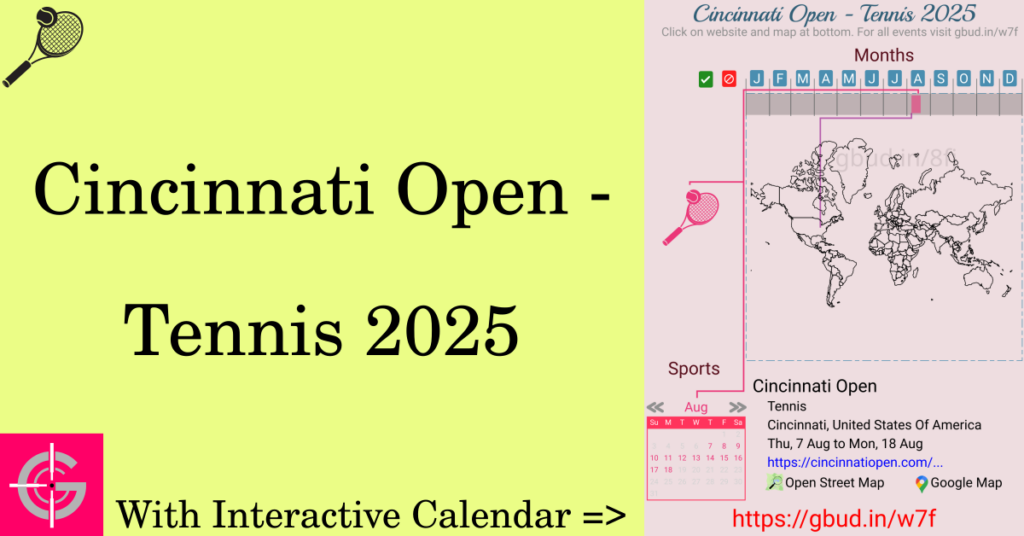 Sport event in 2025, Cincinnati Open - Tennis 2025