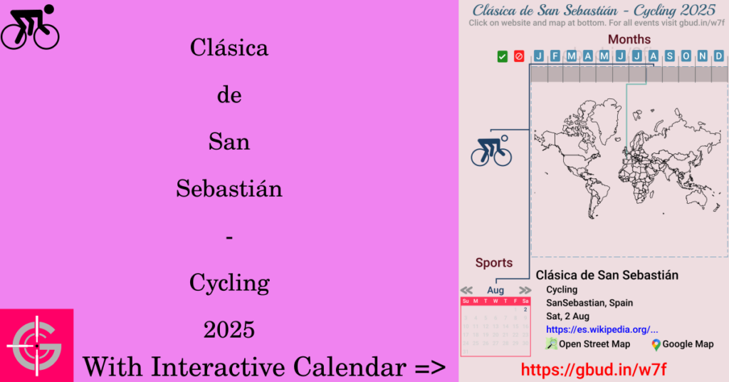 Sport event in 2025, Clásica de San Sebastián - Cycling 2025