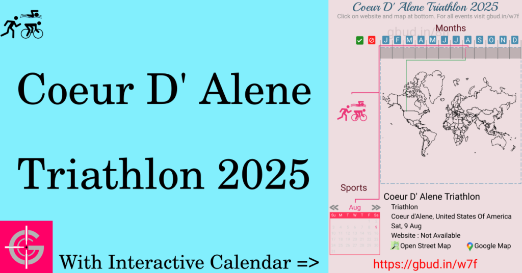 Sport event in 2025, Coeur D' Alene Triathlon 2025