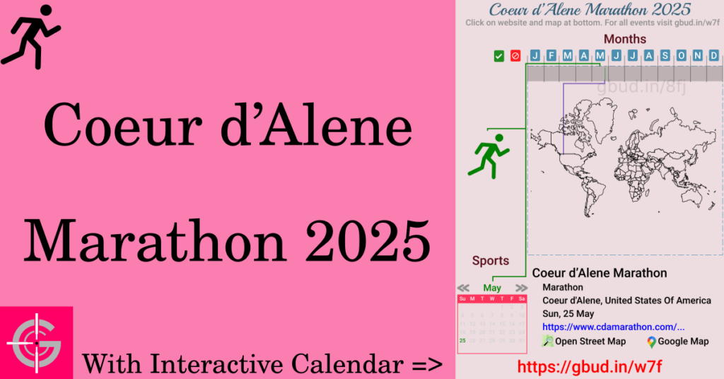 Sport event in 2025, Coeur d’Alene Marathon 2025