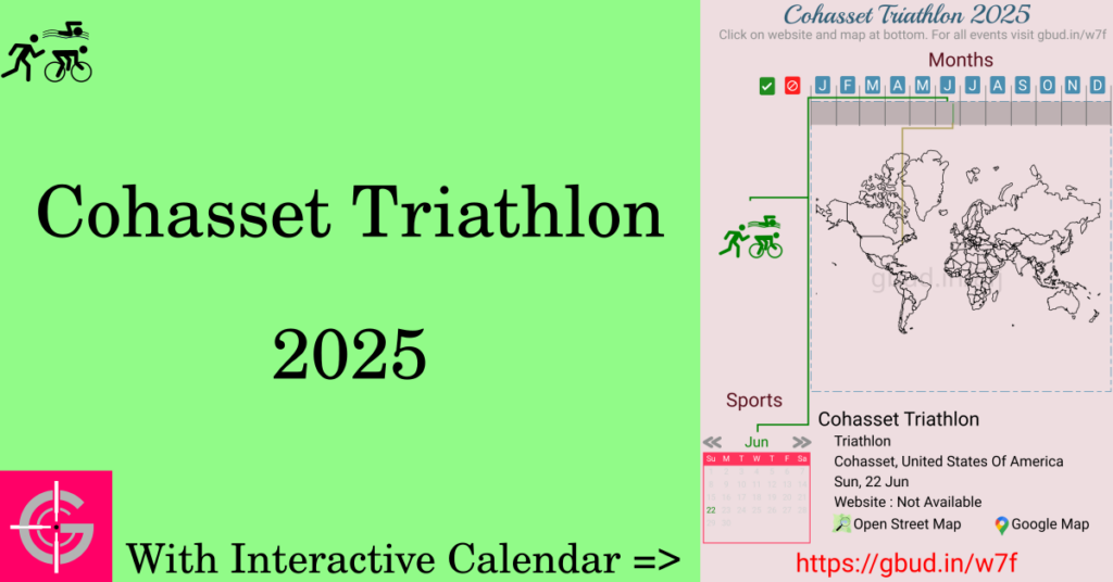 Sport event in 2025, Cohasset Triathlon 2025