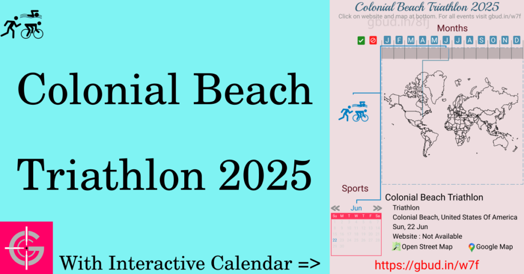 Sport event in 2025, Colonial Beach Triathlon 2025