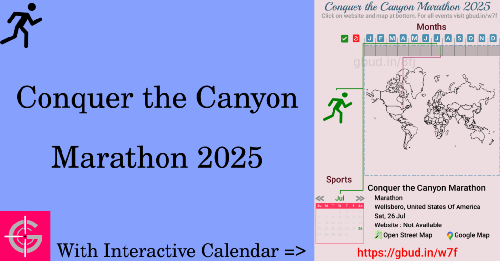 Sport event in 2025, Conquer the Canyon Marathon 2025