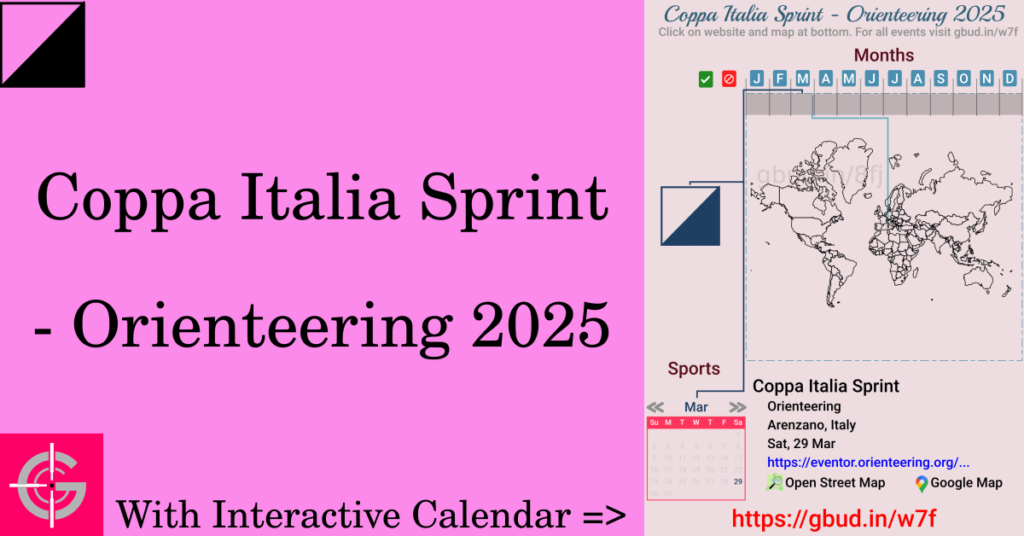 Sport event in 2025, Coppa Italia Sprint - Orienteering 2025