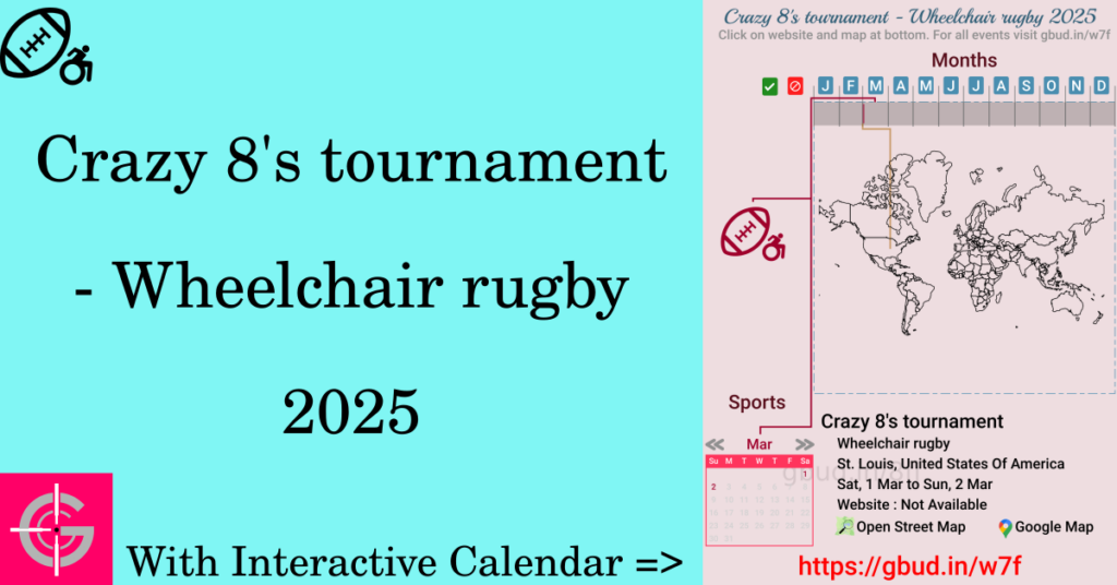 Sport event in 2025, Crazy 8's tournament - Wheelchair rugby 2025