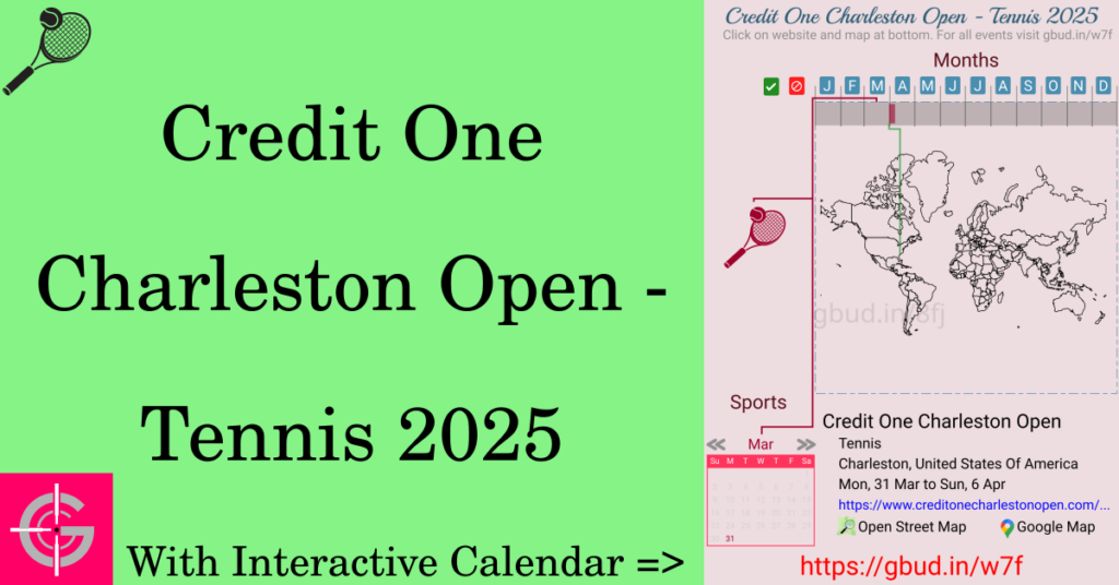 Sport event in 2025, Credit One Charleston Open - Tennis 2025