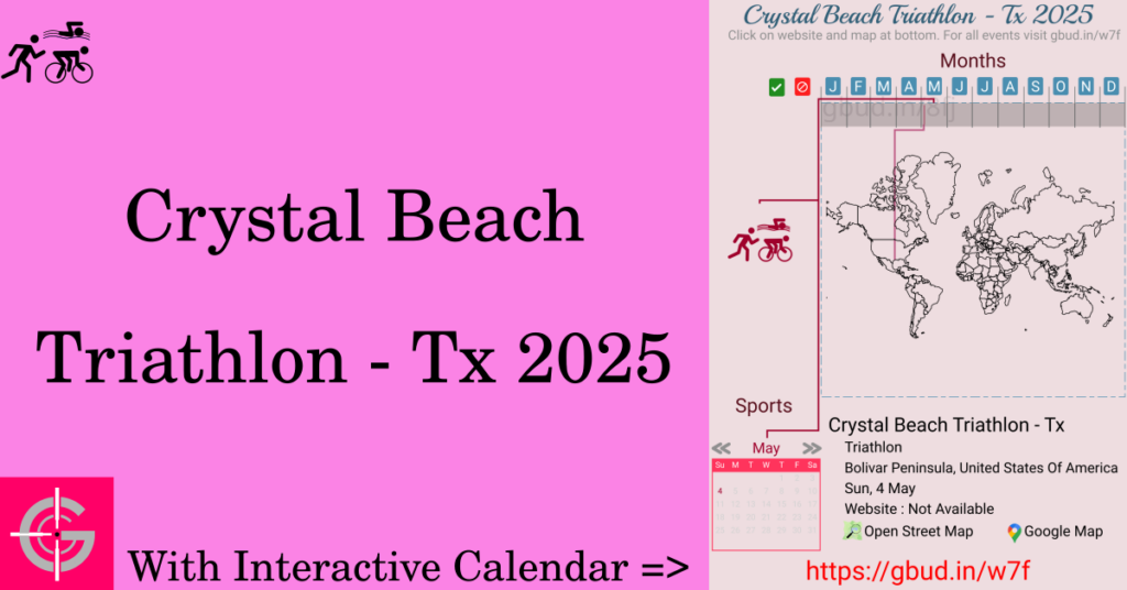 Sport event in 2025, Crystal Beach Triathlon - Tx 2025