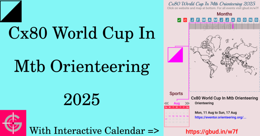 Sport event in 2025, Cx80 World Cup In Mtb Orienteering 2025