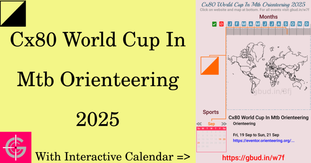 Sport event in 2025, Cx80 World Cup In Mtb Orienteering 2025