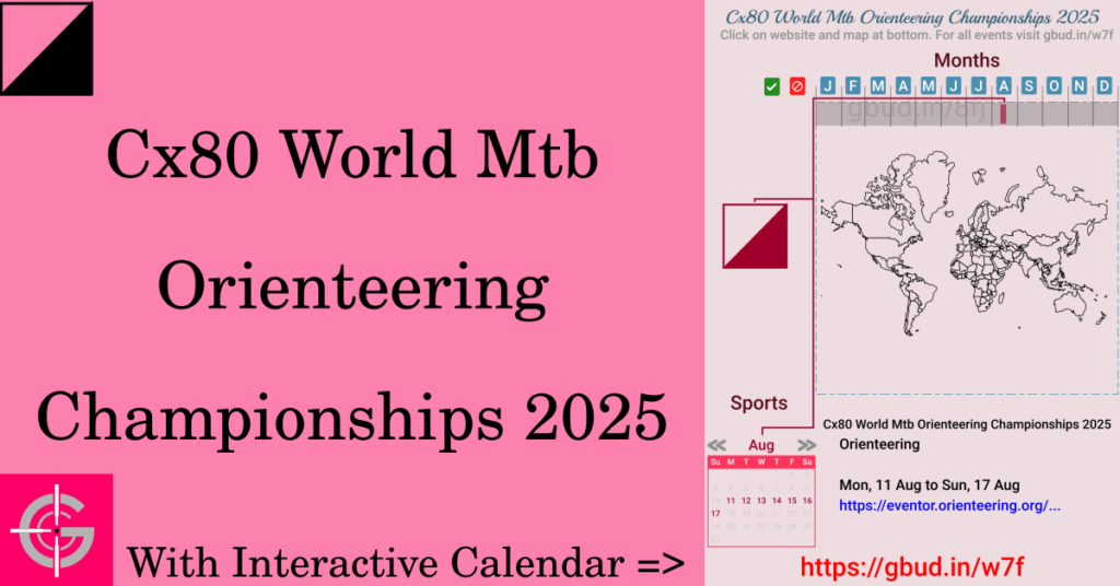 Sport event in 2025, Cx80 World Mtb Orienteering Championships 2025