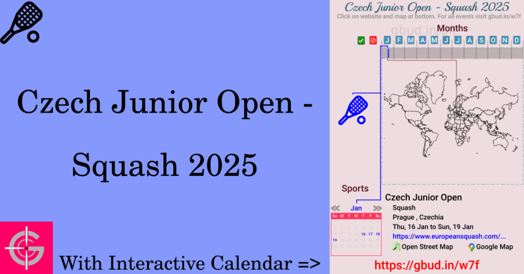 Sport event in 2025, Czech Junior Open - Squash 2025