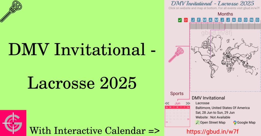 Sport event in 2025, DMV Invitational - Lacrosse 2025