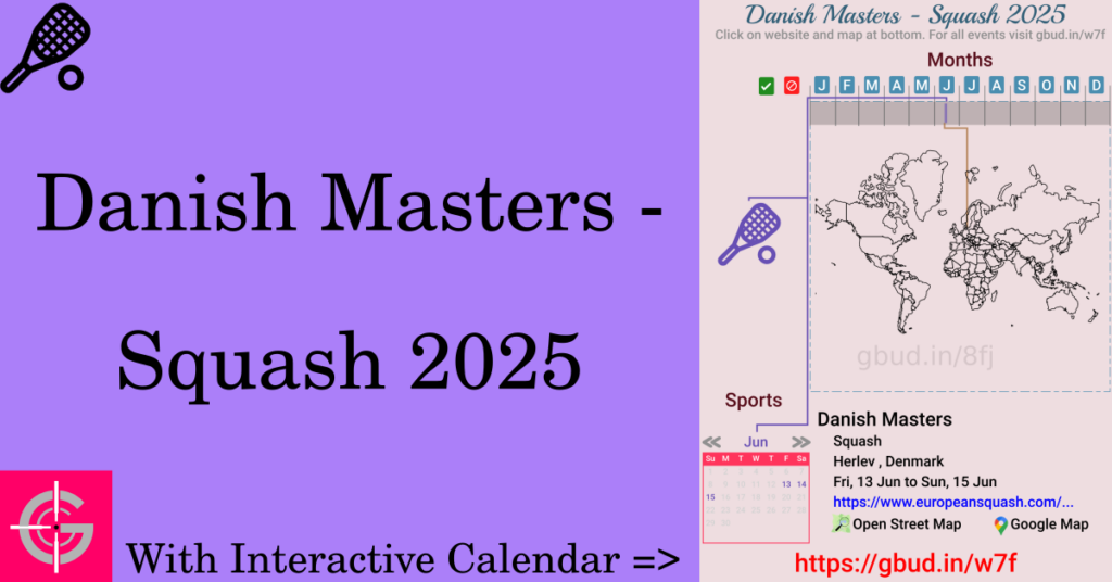 Sport event in 2025, Danish Masters - Squash 2025